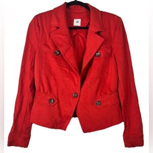 Cabi 6 #3374 Little Red Jacket Pocket Buttons Blazer
